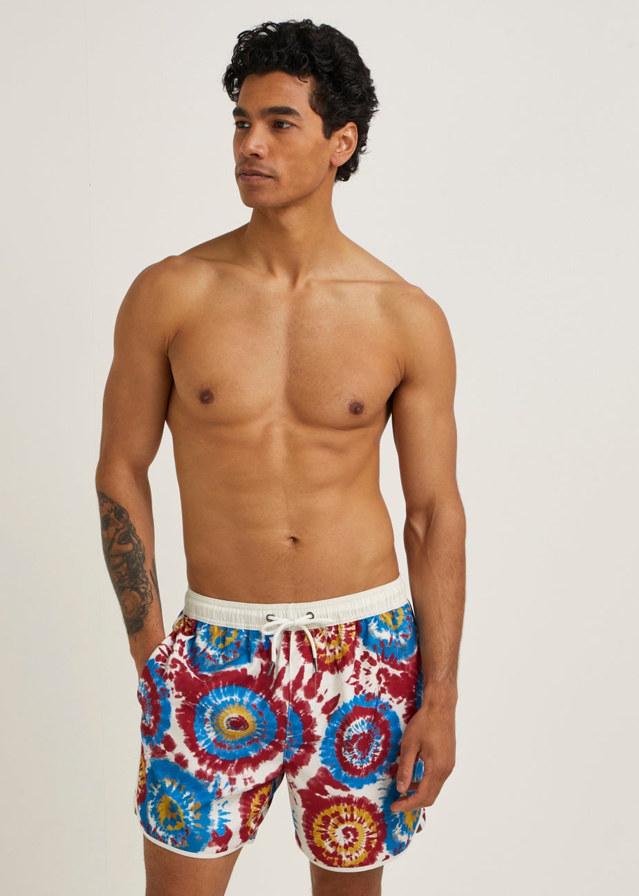 Red Tie Dye Swim Shorts