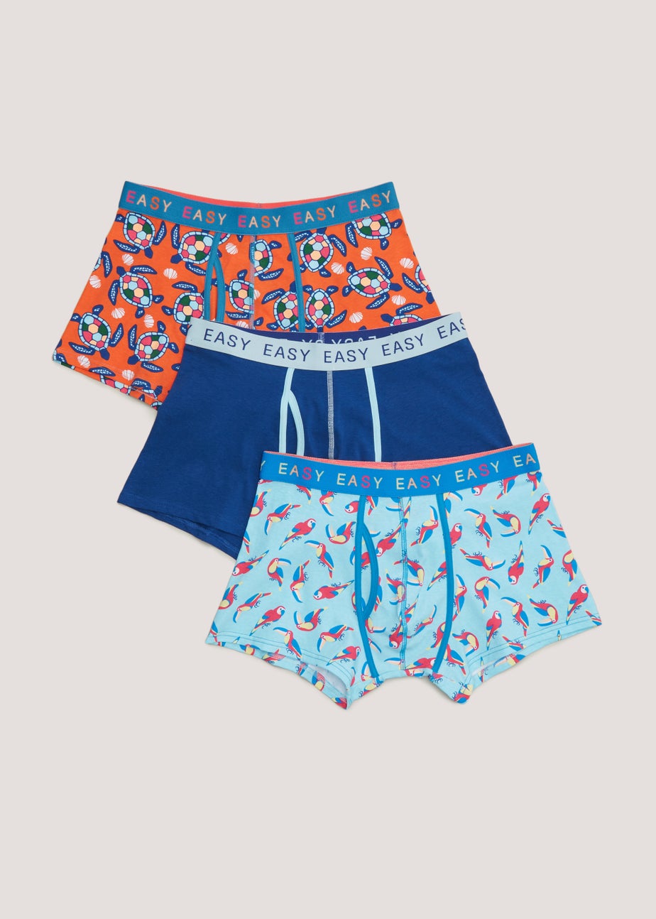 3 Pack Orange Turtle Print Keyhole Briefs