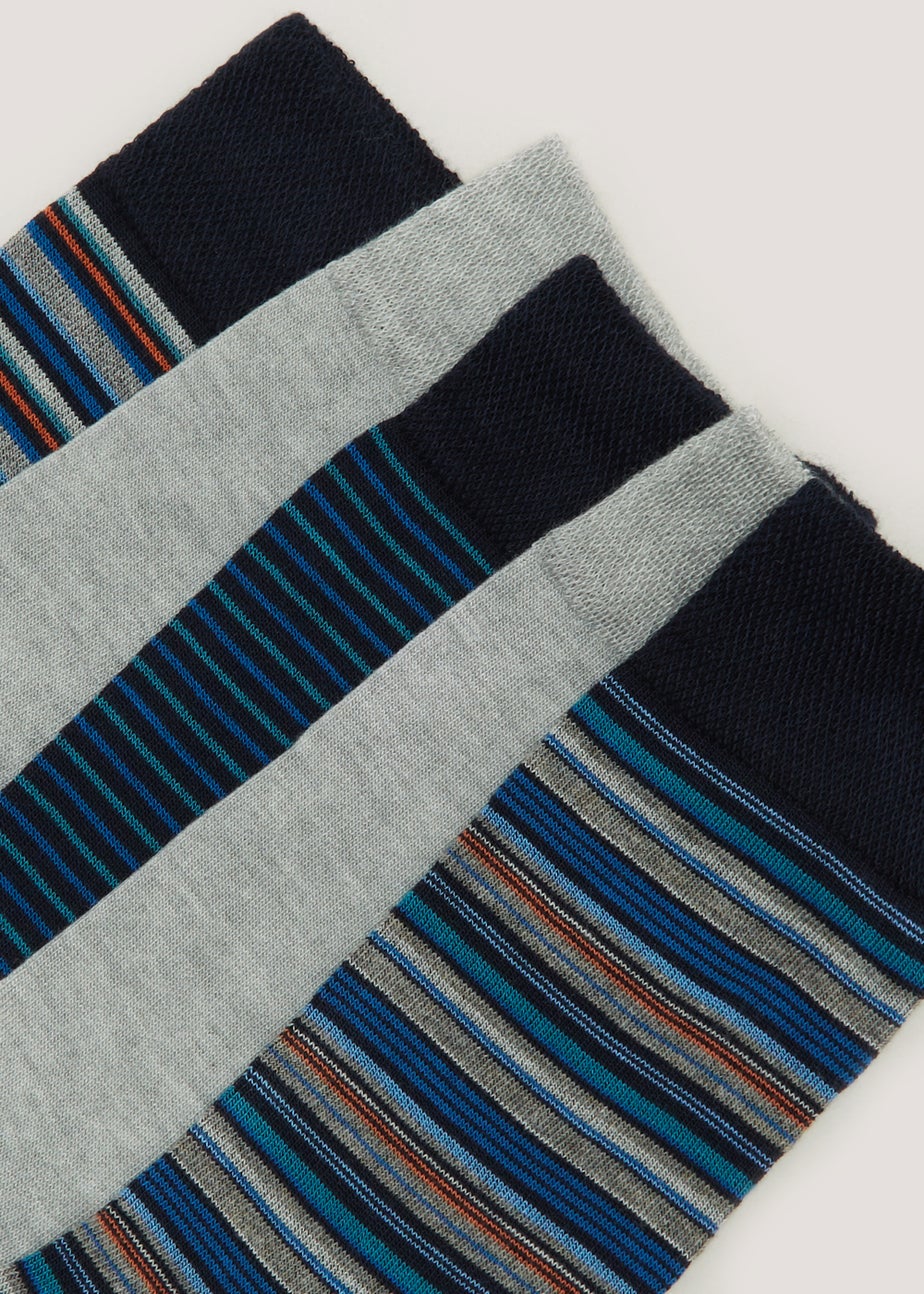 5 Pack Stripe Flexi Top Socks