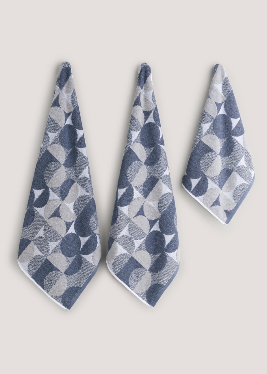 Grey Geo Jacquard Towels