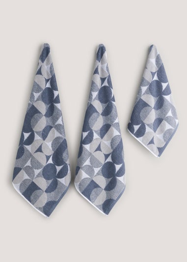 Grey Geo Jacquard Towels