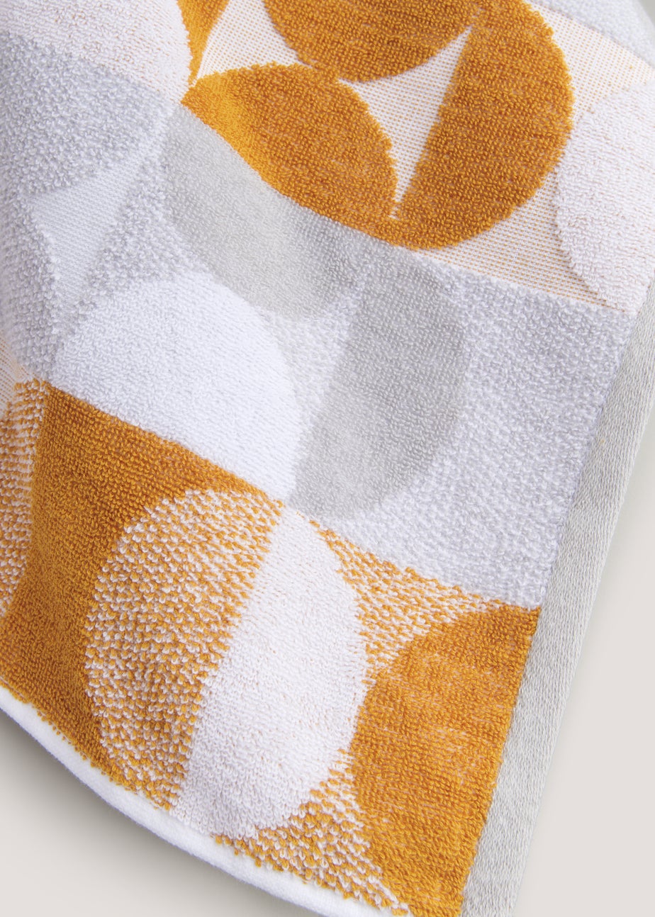 Yellow Geo Jacquard Towels