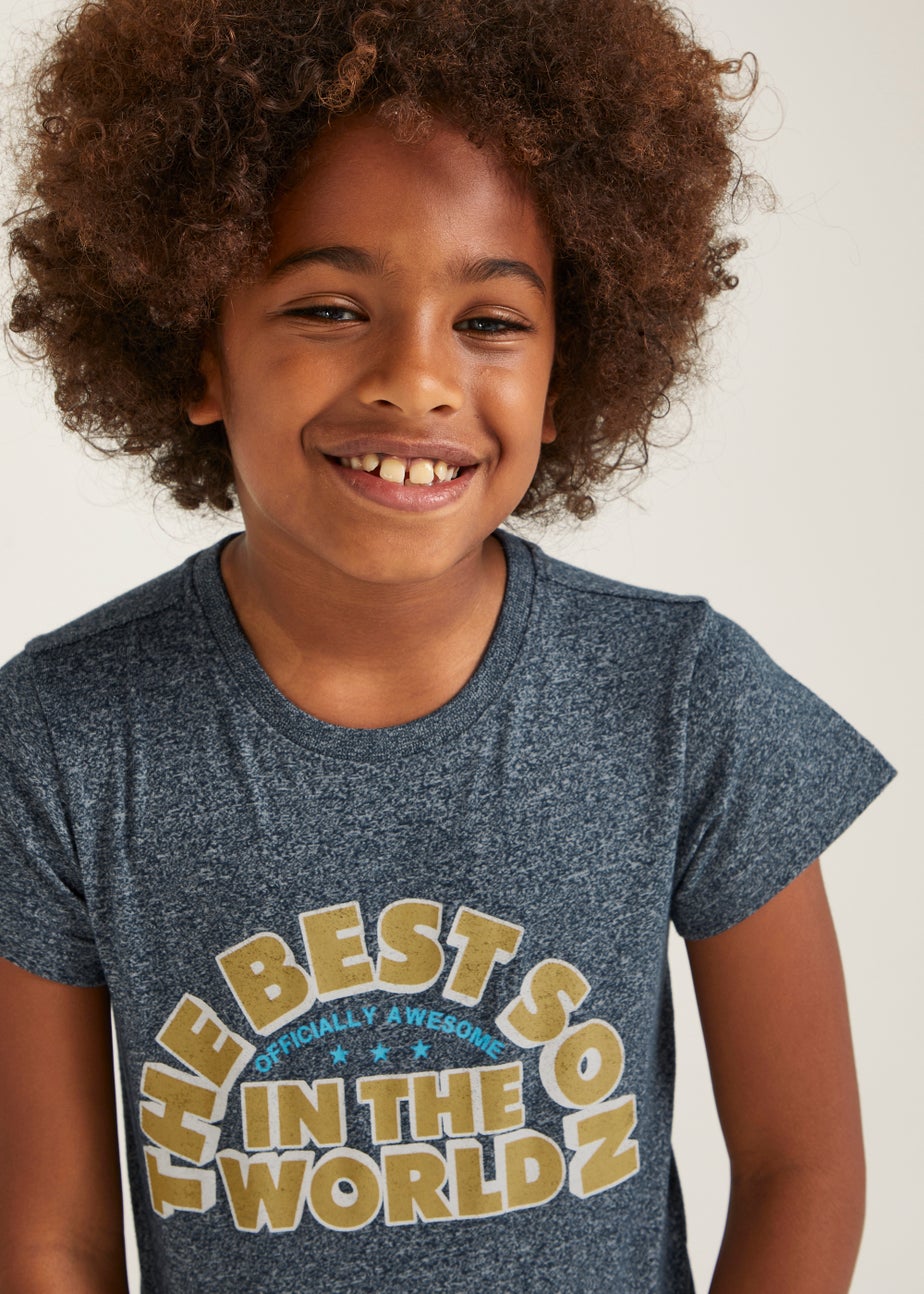 Boys Mini Me Navy The Best Son T-Shirt (9mths-6yrs)