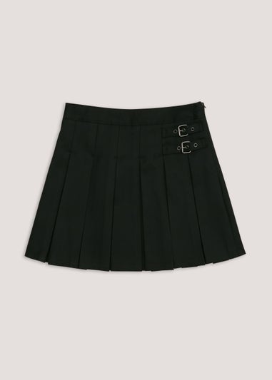 Girls Black Kilt School Skirt (8-16yrs)