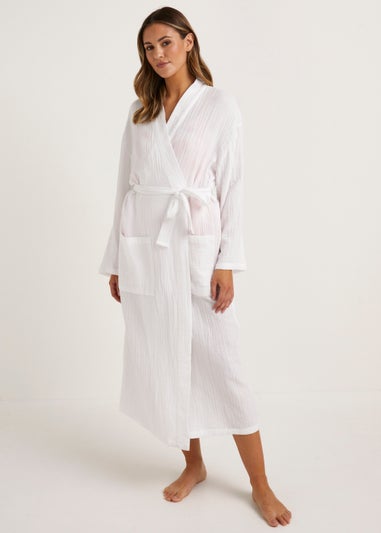 White Double Cloth Dressing Gown