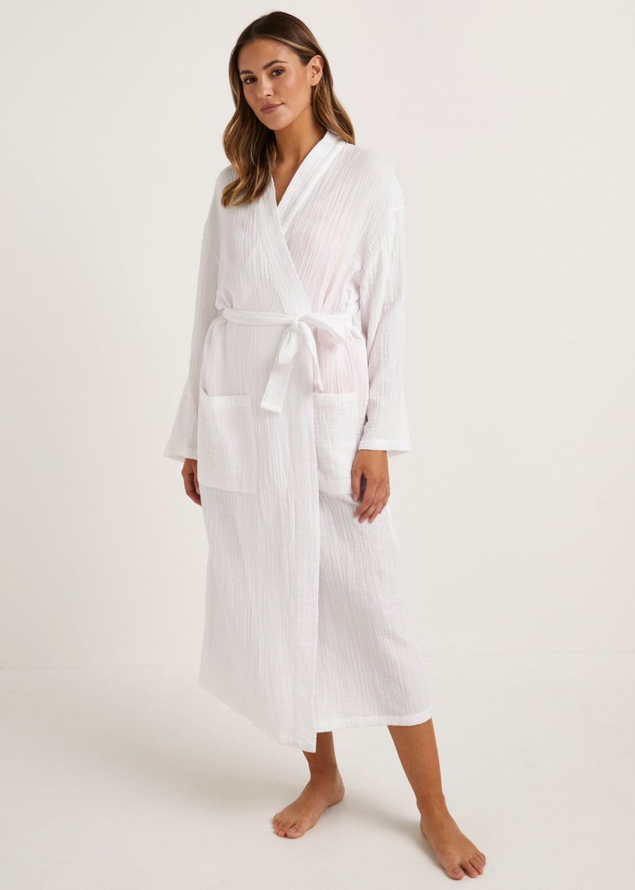 White Double Cloth Dressing Gown
