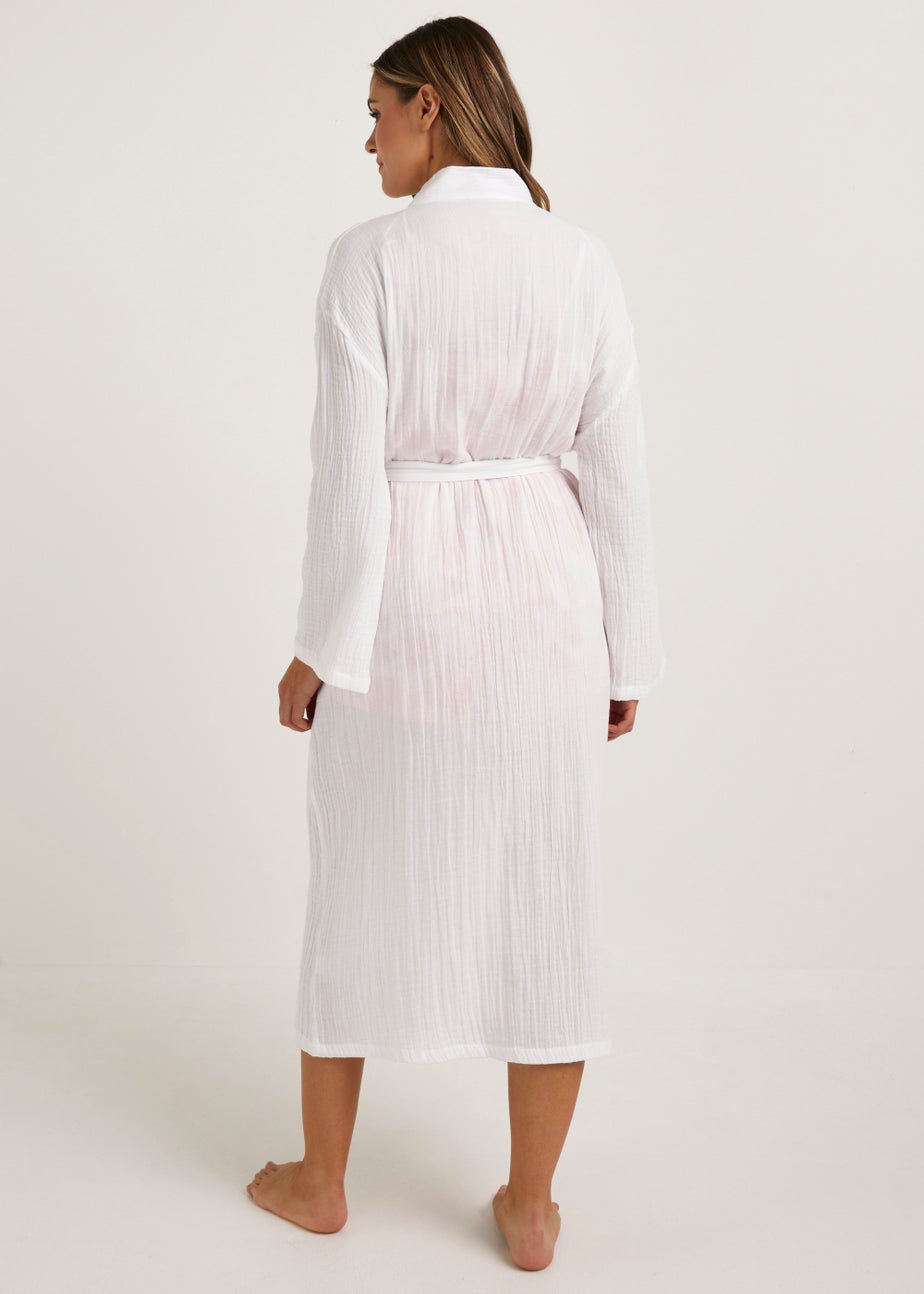 White Double Cloth Dressing Gown