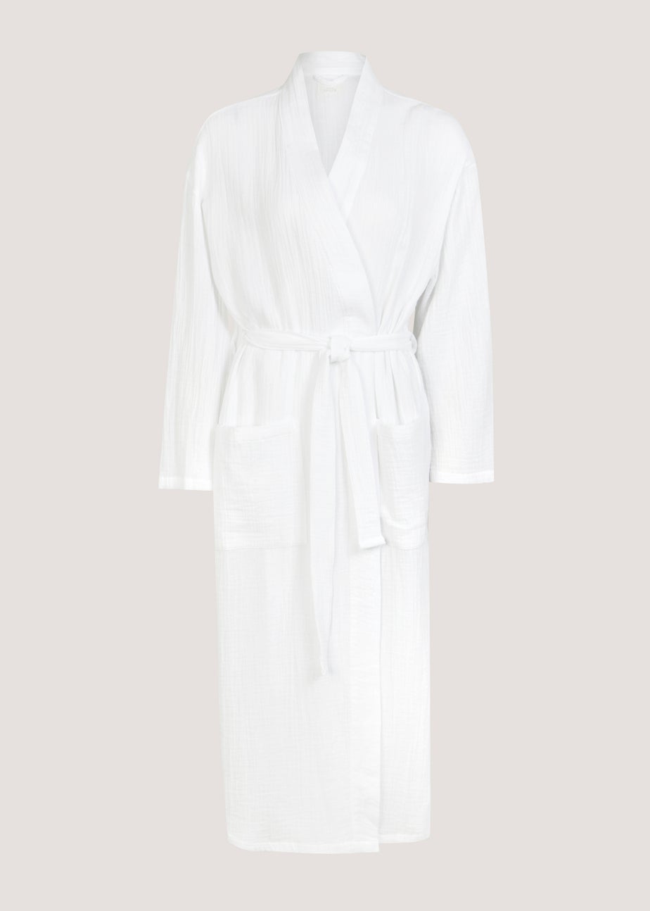 White Double Cloth Dressing Gown