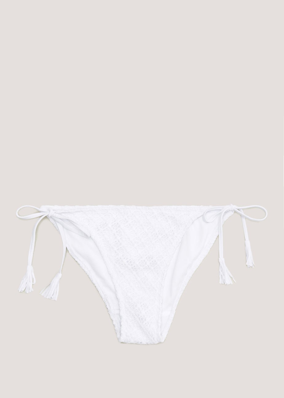 White Crochet Bikini Bottoms