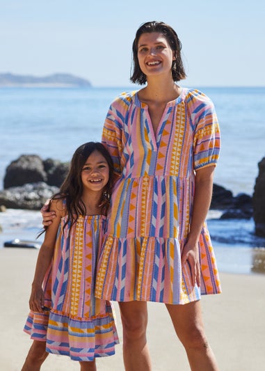 Multicoloured Jacquard Mini Dress