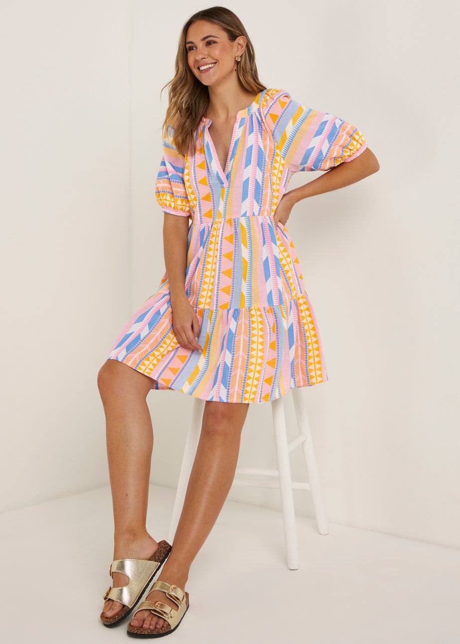 Multicoloured Jacquard Mini Dress