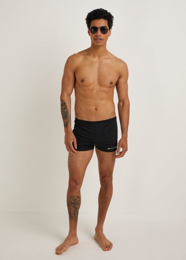 Souluxe Black Sports Swim Trunks