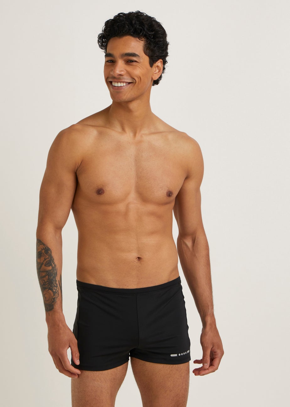 Souluxe Black Sports Swim Trunks