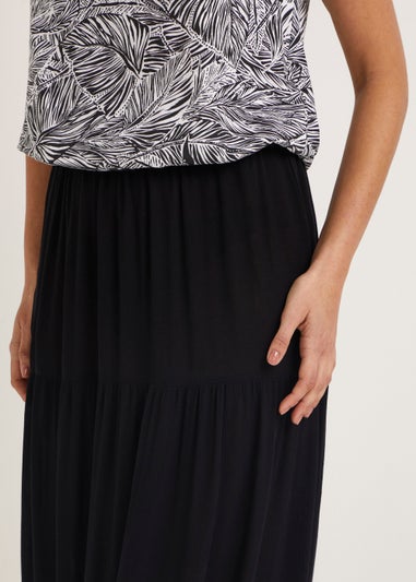 Black Crinkle Maxi Skirt