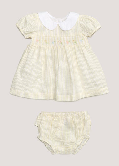Baby Lemon Stripe Dress & Knickers Set (Newborn-18mths)