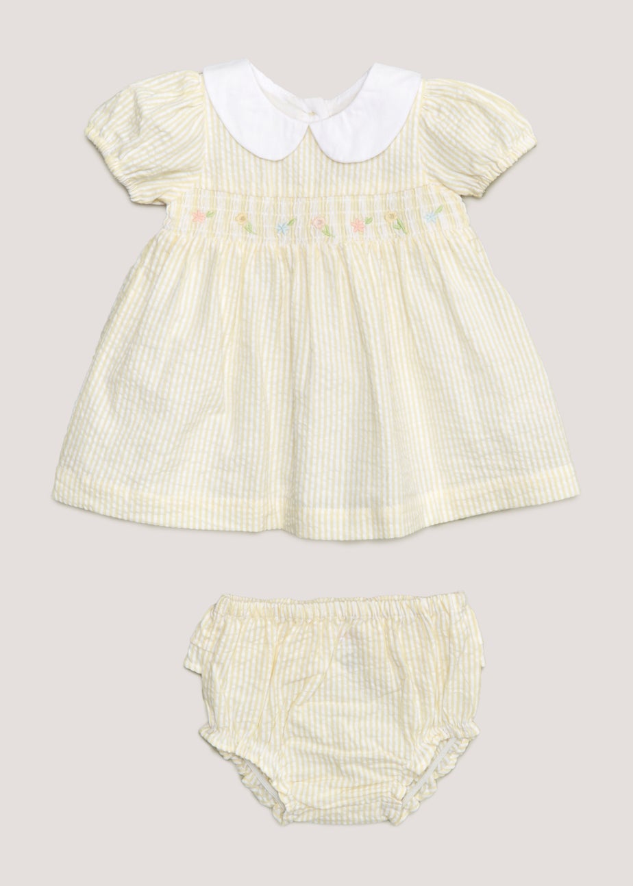 Baby Lemon Stripe Dress & Knickers Set (Newborn-18mths)