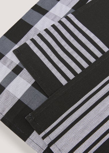 3 Pack Black Pro Textiles Tea Towels (64cm x 46cm)