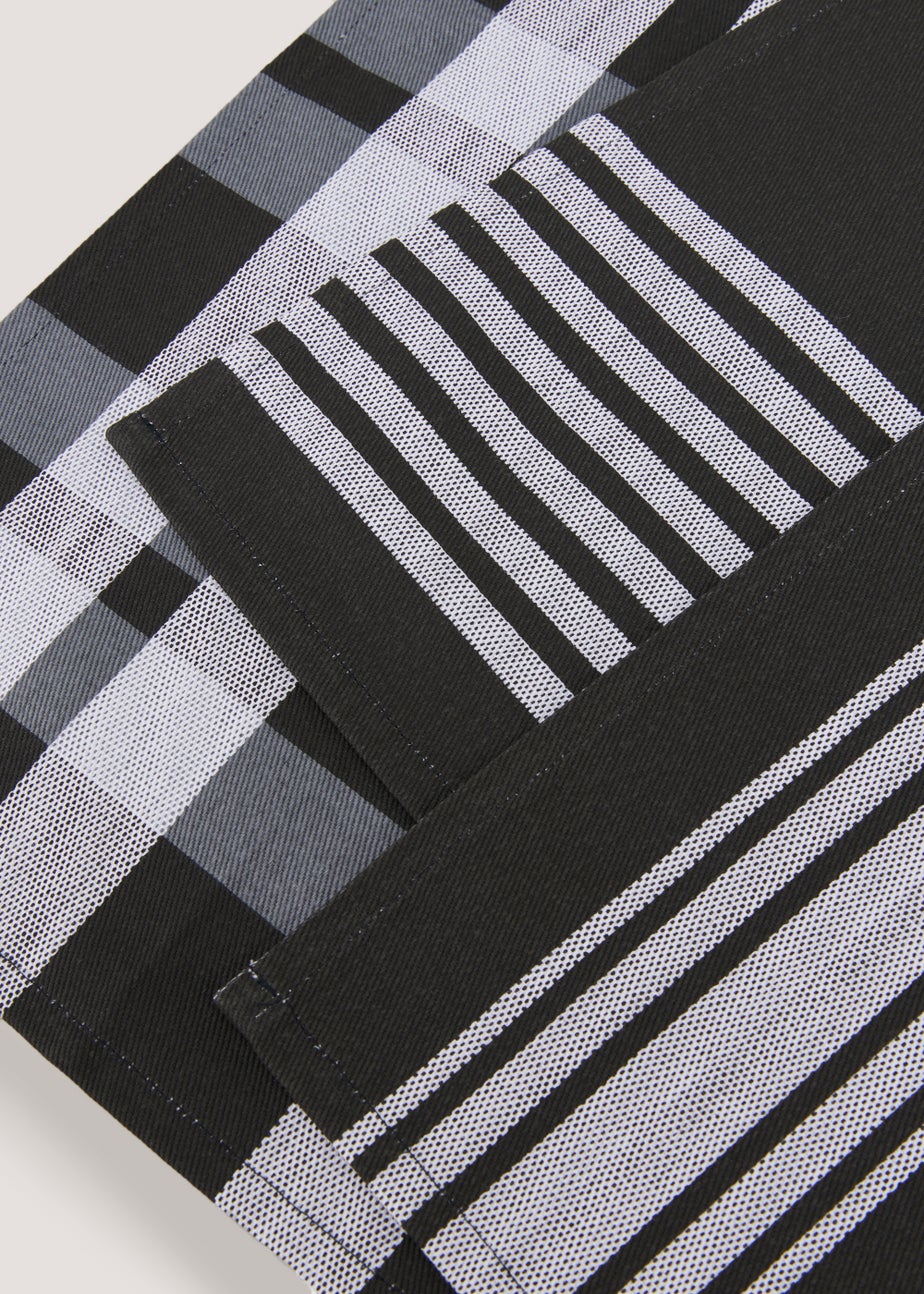 3 Pack Black Pro Textiles Tea Towels (64cm x 46cm)