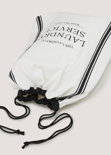 White The Laundry Co Drawstring Bag