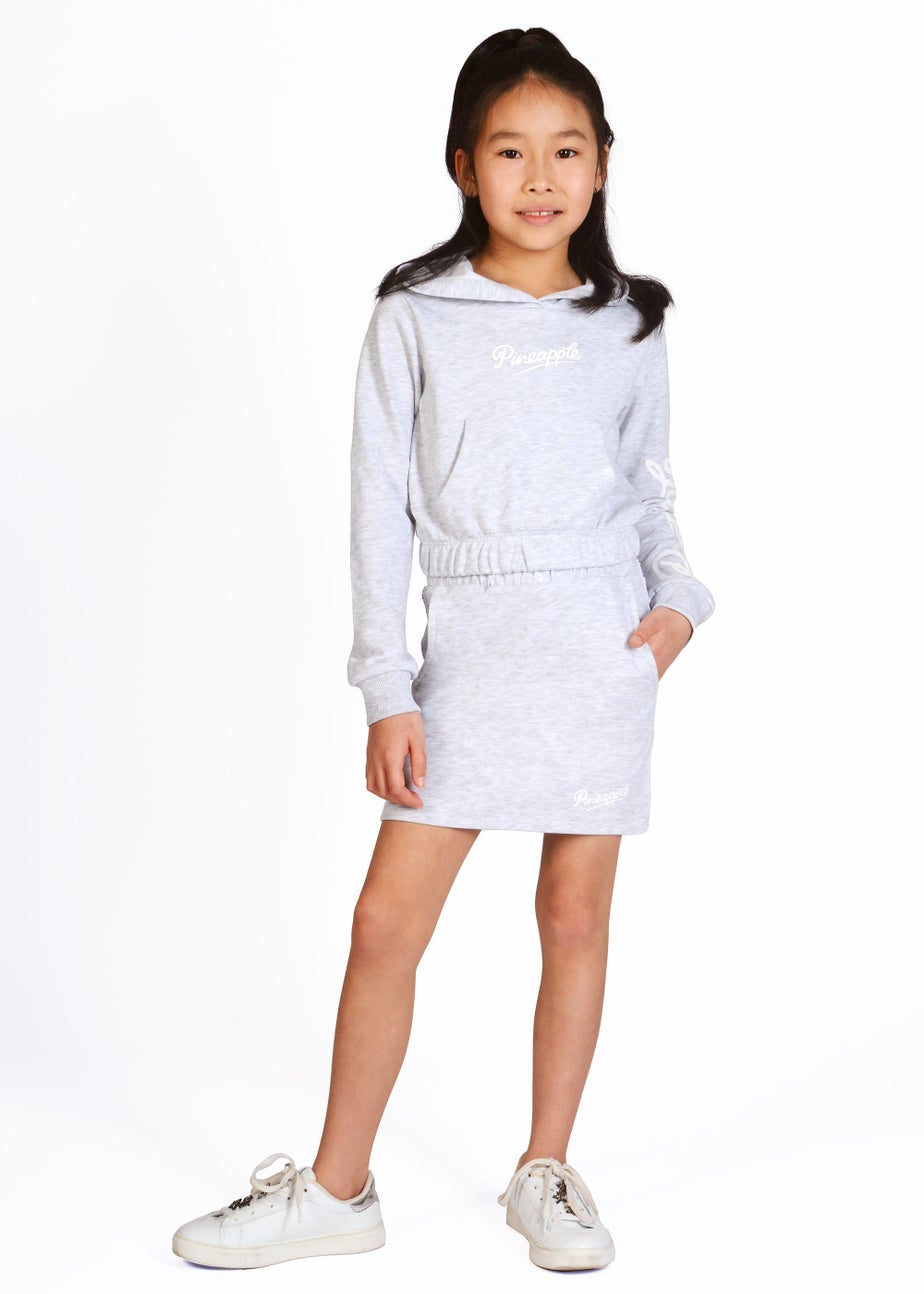 Girls Pineapple Grey Logo Bubble Hoodie (5-13yrs)