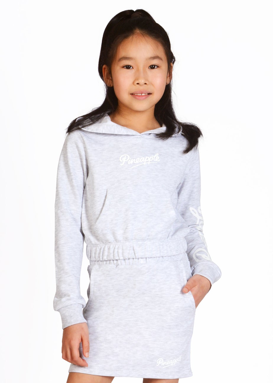 Girls Pineapple Grey Logo Bubble Hoodie (5-13yrs)