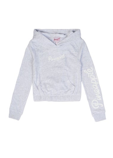 Girls Pineapple Grey Logo Bubble Hoodie (5-13yrs)