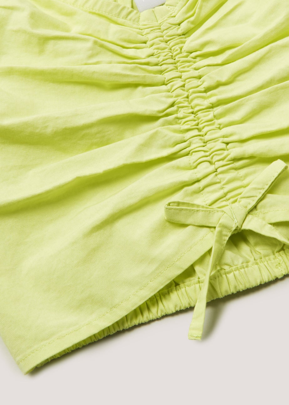 Girls Lime Tie Front Crop Top (4-13yrs)
