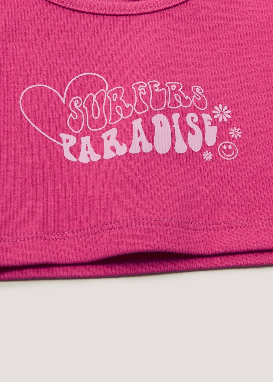 Girls Candy Couture Pink Slogan Crop Top (9-16yrs)