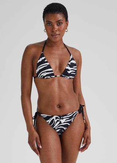 Be Beau Black Zebra Print Bikini Bottoms