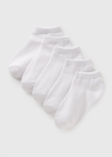 Kids 5 Pack White Trainer Socks (Younger 6-Older 5.5)