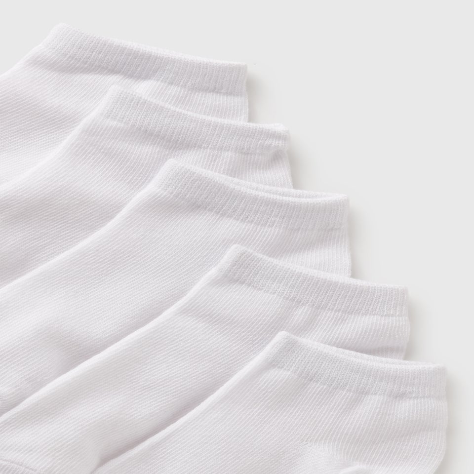 Kids 5 Pack White Trainer Socks (Younger 6-Older 5.5)
