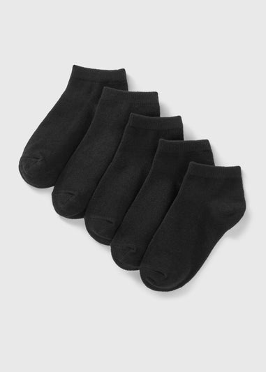 Kids 5 Pack Black Trainer Socks (Younger 6-Older 5.5)