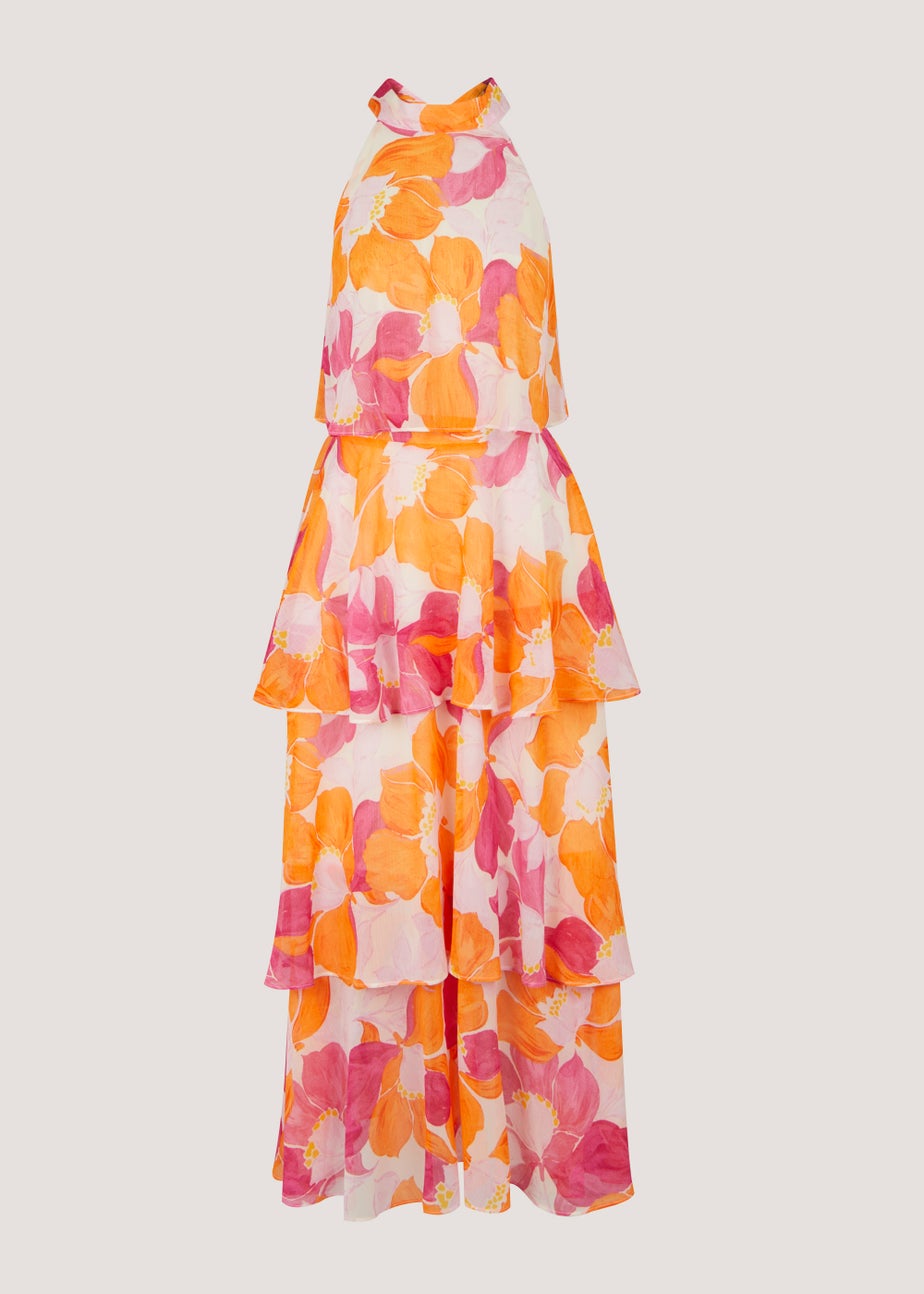 Et Vous Multicoloured Floral Tiered Midi Dress