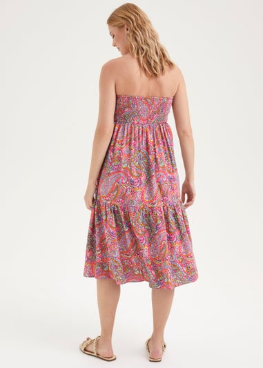 Multicoloured Paisley Print Bandeau Dress