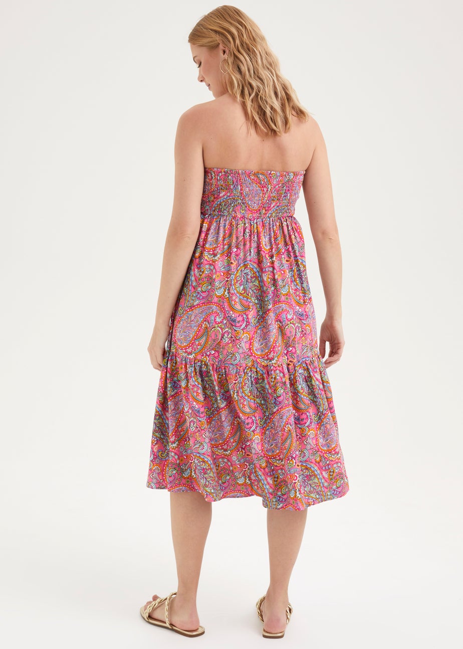 Multicoloured Paisley Print Bandeau Dress
