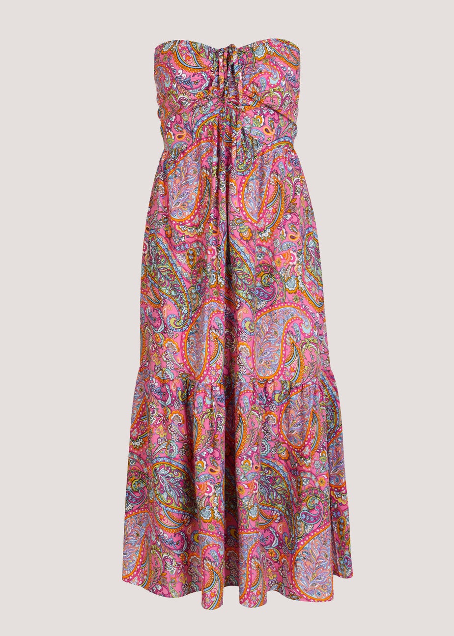Multicoloured Paisley Print Bandeau Dress
