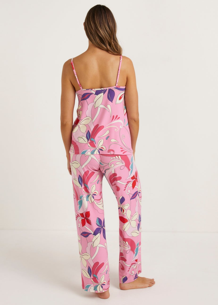 Pink Soft Touch Floral Cami Pyjama Set