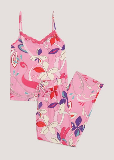 Pink Soft Touch Floral Cami Pyjama Set