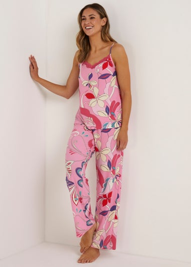 Pink Soft Touch Floral Cami Pyjama Set