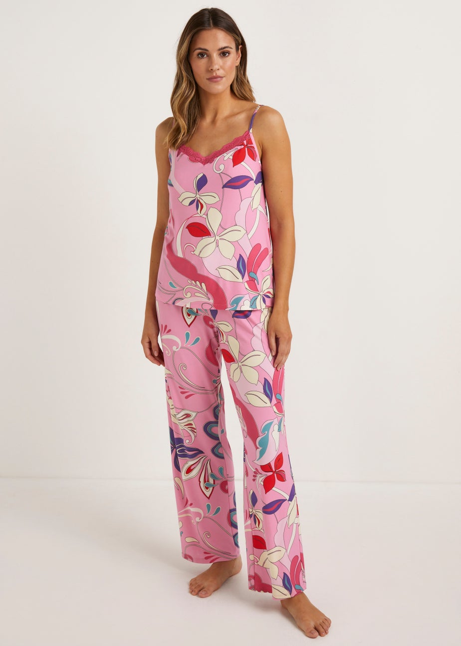 Pink Soft Touch Floral Cami Pyjama Set