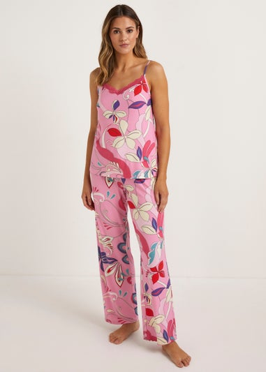 Pink Soft Touch Floral Cami Pyjama Set