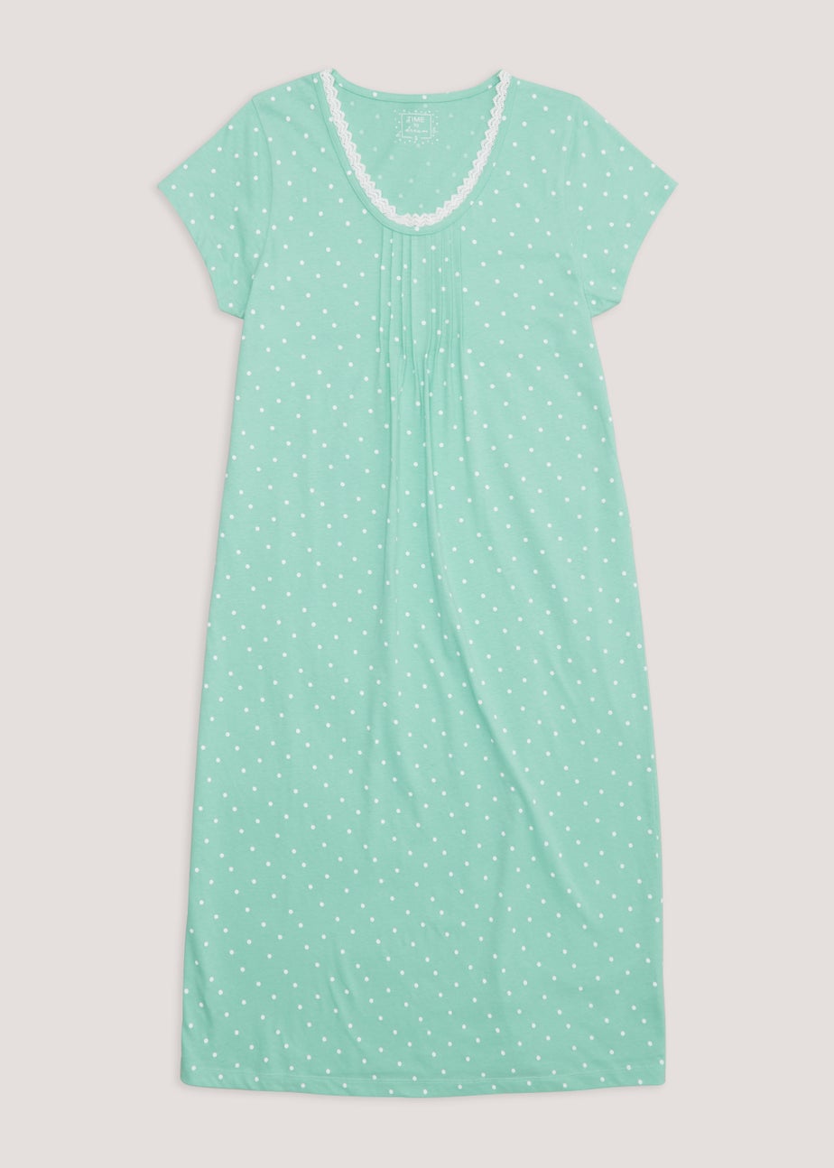 Green Spot Longline Lace Nightie