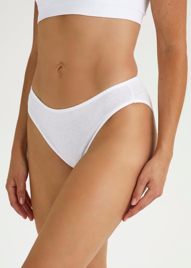 4 Pack White High Leg Knickers