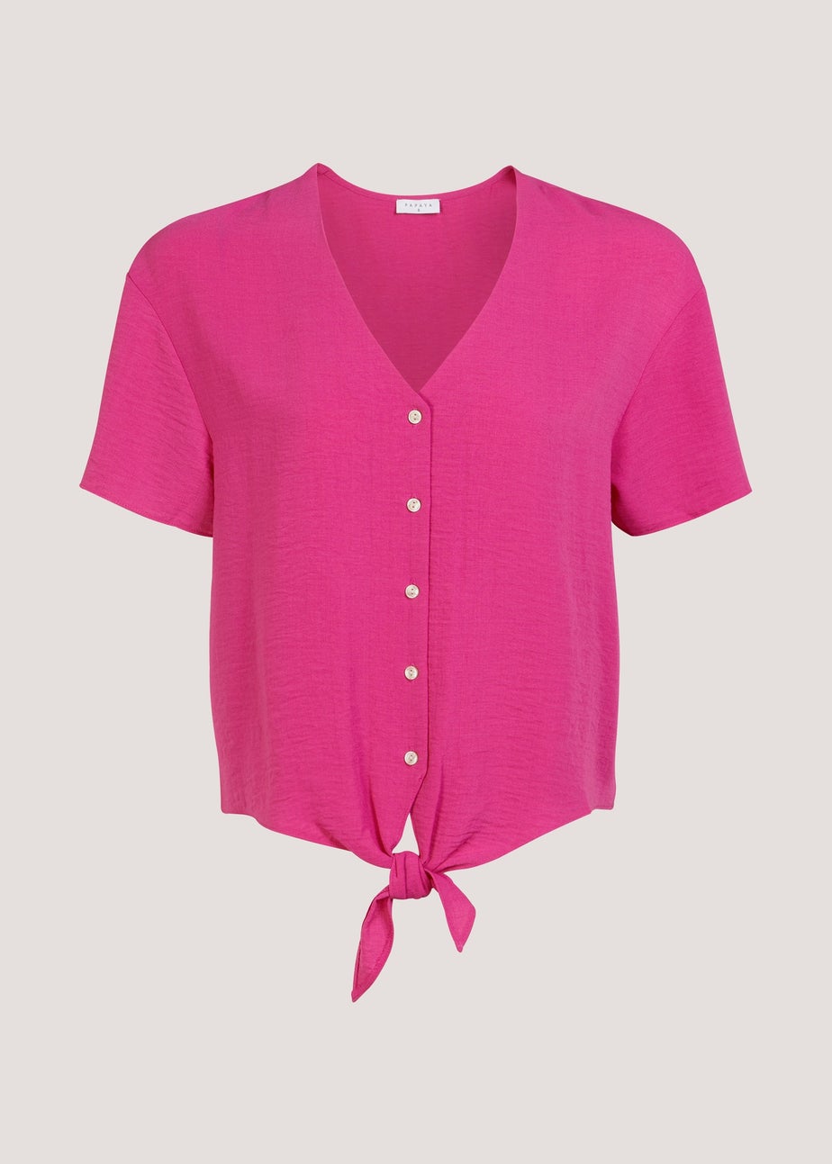 Pink Tie Front Shirt