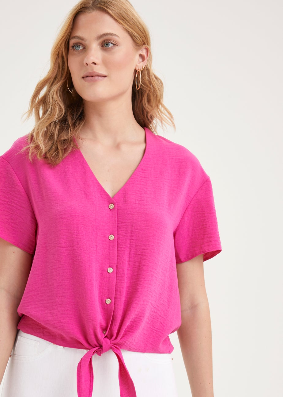 Pink Tie Front Shirt