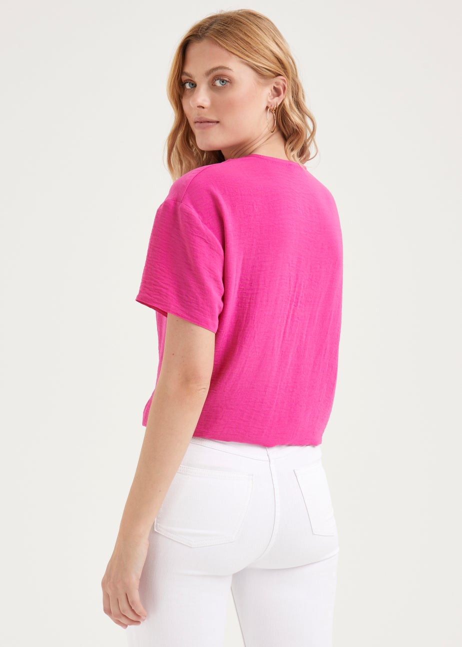 Pink Tie Front Shirt