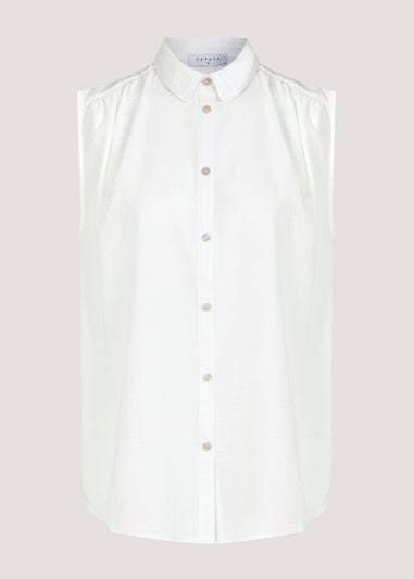 White Sleeveless Shirt