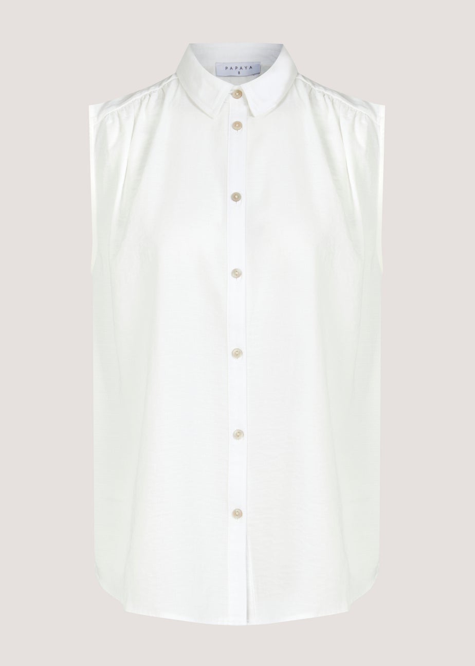 White Sleeveless Shirt