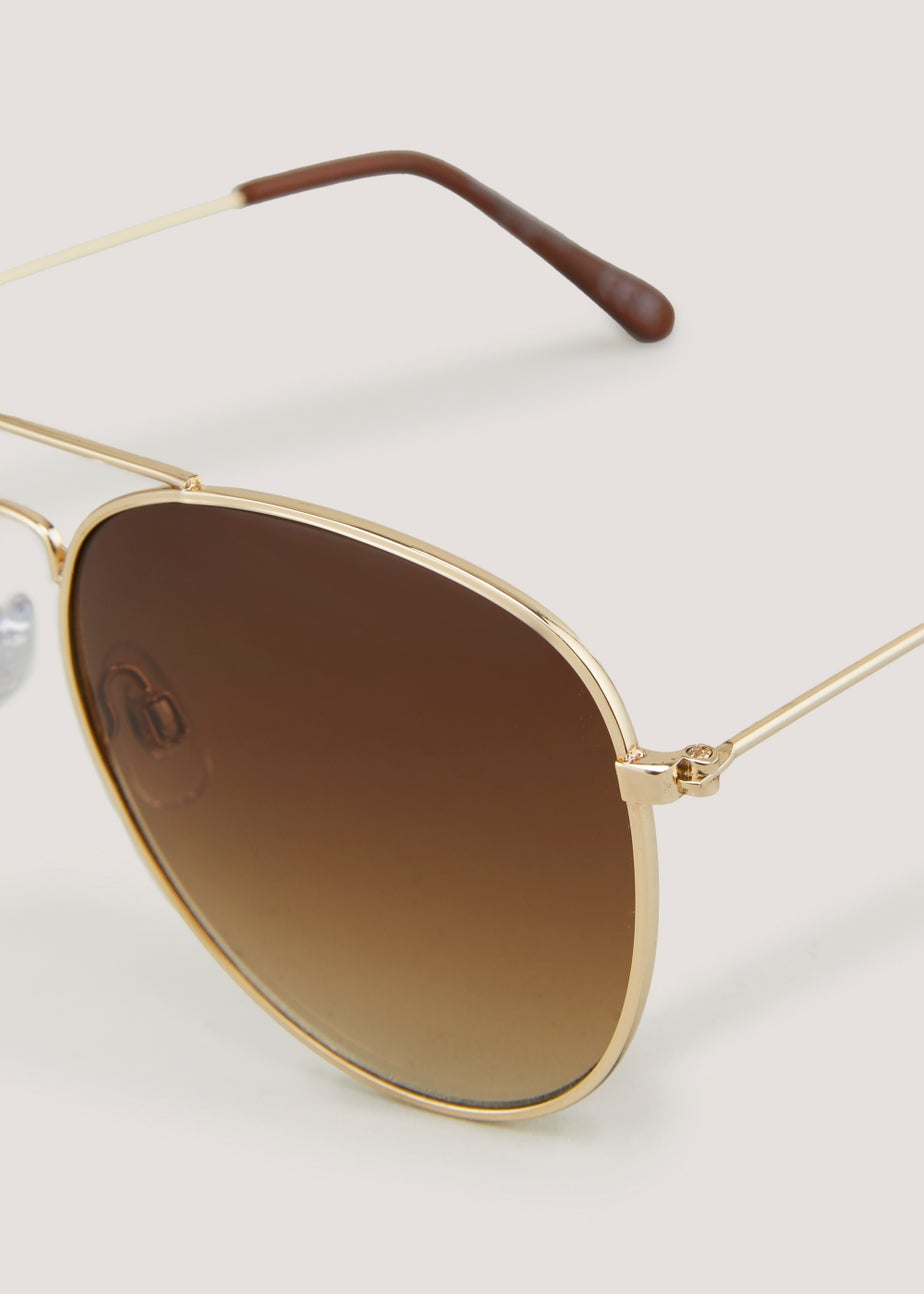 Gold Aviator Sunglasses