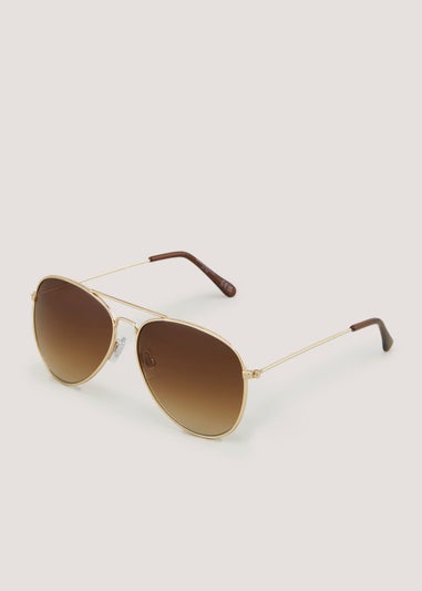 Gold Aviator Sunglasses